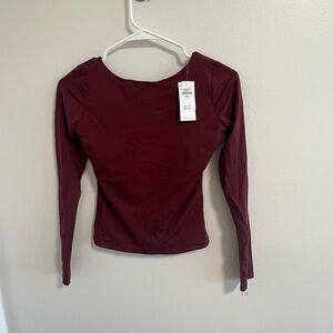 abercrombie bra free open back hardware top burgundy